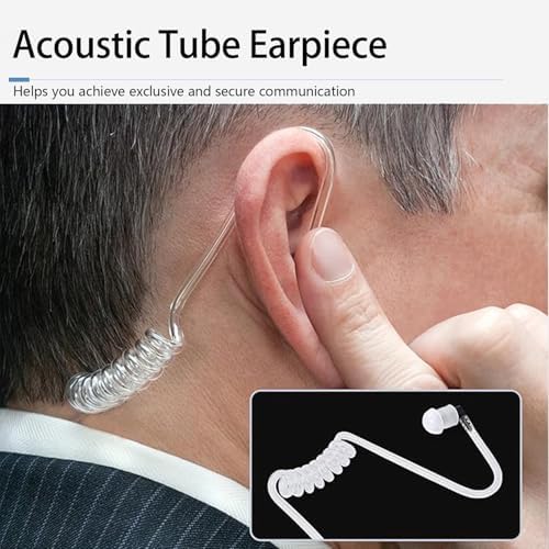 Case of 10  Retevis Walkie Talkies Earpiece with Mic 2 Pin Acoustic Tube Headset  for RT22 RT21 RT68 H777  Compatible with Pxton Baofeng BF 888S BF T26 Kenwood walkie talkie  Two Way Radio Earpiece