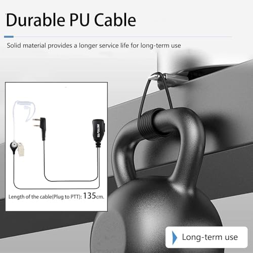 Case of 10  Retevis Walkie Talkies Earpiece with Mic 2 Pin Acoustic Tube Headset  for RT22 RT21 RT68 H777  Compatible with Pxton Baofeng BF 888S BF T26 Kenwood walkie talkie  Two Way Radio Earpiece