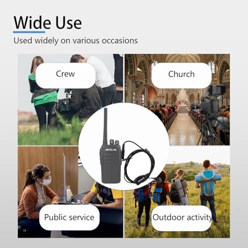 Case of 10  Retevis Walkie Talkies Earpiece with Mic 2 Pin Acoustic Tube Headset  for RT22 RT21 RT68 H777  Compatible with Pxton Baofeng BF 888S BF T26 Kenwood walkie talkie  Two Way Radio Earpiece