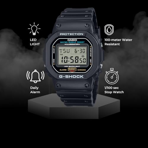 Casio G Shock Shock Resistant DW5600UE 1V Mens Water Resistant Black Resin Sport Watch