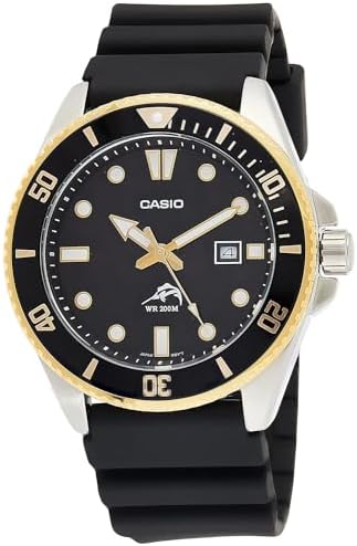 Casio MDV106 Series   Unisex Analog Watch   200M WR   Stainless Steel Case   Resin Band   2 Hand Analog  HR  Min  SEC    Date Display   Screw Down Crown/Screw Down Caseback   3 Year Battery