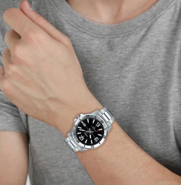 Casio MTP VD01D 1BV Mens Enticer Stainless Steel Black Dial Casual Analog Sporty Watch  Silver  48 42 10 7mm  Quartz Movement