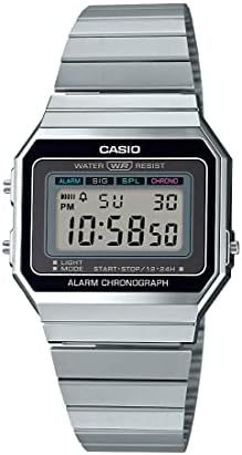 Casio Mens A700W 1ACF Classic Digital Display Quartz Silver Watch