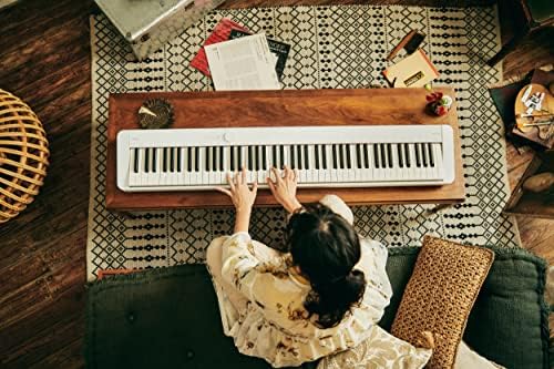 Casio Privia PX S1100   88 Key Touch Responsive Weighted Digital Piano   Ultra Portable   Superior Sound   German Grand Tone  Bluetooth  Casio Music Space App   Gloss White Finish