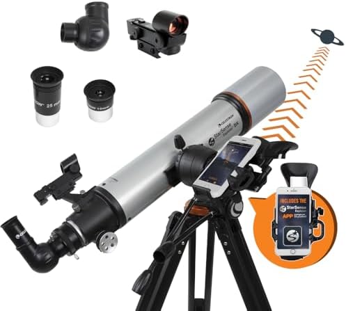 Celestron StarSense Explorer DX 130AZ App Enabled Telescope   130mm Newtonian Reflector with Smartphone Dock & StarSense App   iPhone & Android Compatible   Easy to Use for Beginners