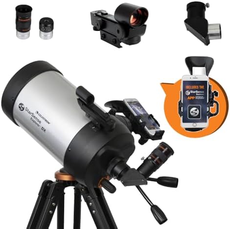 Celestron StarSense Explorer DX 130AZ App Enabled Telescope   130mm Newtonian Reflector with Smartphone Dock & StarSense App   iPhone & Android Compatible   Easy to Use for Beginners