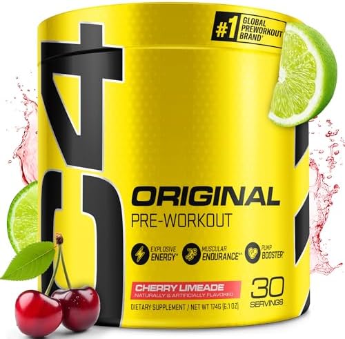 Cellucor C4 Original Pre Workout Powder ICY Blue Razz   Vitamin C for Immune Support   Sugar Free Preworkout Energy for Men & Women   150mg Caffeine Plus Beta Alanine Plus Creatine   60 Servings