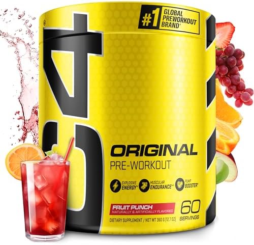 Cellucor C4 Original Pre Workout Powder ICY Blue Razz   Vitamin C for Immune Support   Sugar Free Preworkout Energy for Men & Women   150mg Caffeine Plus Beta Alanine Plus Creatine   60 Servings