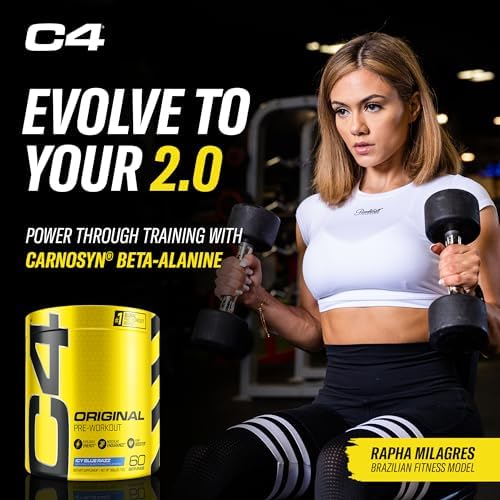 Cellucor C4 Original Pre Workout Powder ICY Blue Razz   Vitamin C for Immune Support   Sugar Free Preworkout Energy for Men & Women   150mg Caffeine Plus Beta Alanine Plus Creatine   60 Servings