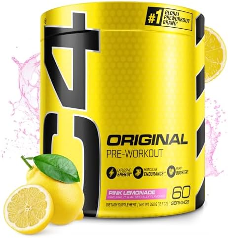 Cellucor C4 Original Pre Workout Powder ICY Blue Razz   Vitamin C for Immune Support   Sugar Free Preworkout Energy for Men & Women   150mg Caffeine Plus Beta Alanine Plus Creatine   60 Servings