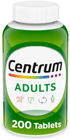 Centrum Adult Multivitamin/Multimineral Supplement with Antioxidants  Zinc  Vitamin D3 and B Vitamins  Gluten Free  Non GMO Ingredients   200 Count