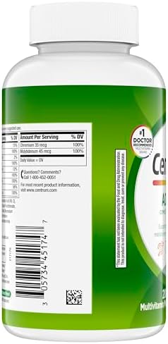 Centrum Adult Multivitamin/Multimineral Supplement with Antioxidants  Zinc  Vitamin D3 and B Vitamins  Gluten Free  Non GMO Ingredients   200 Count