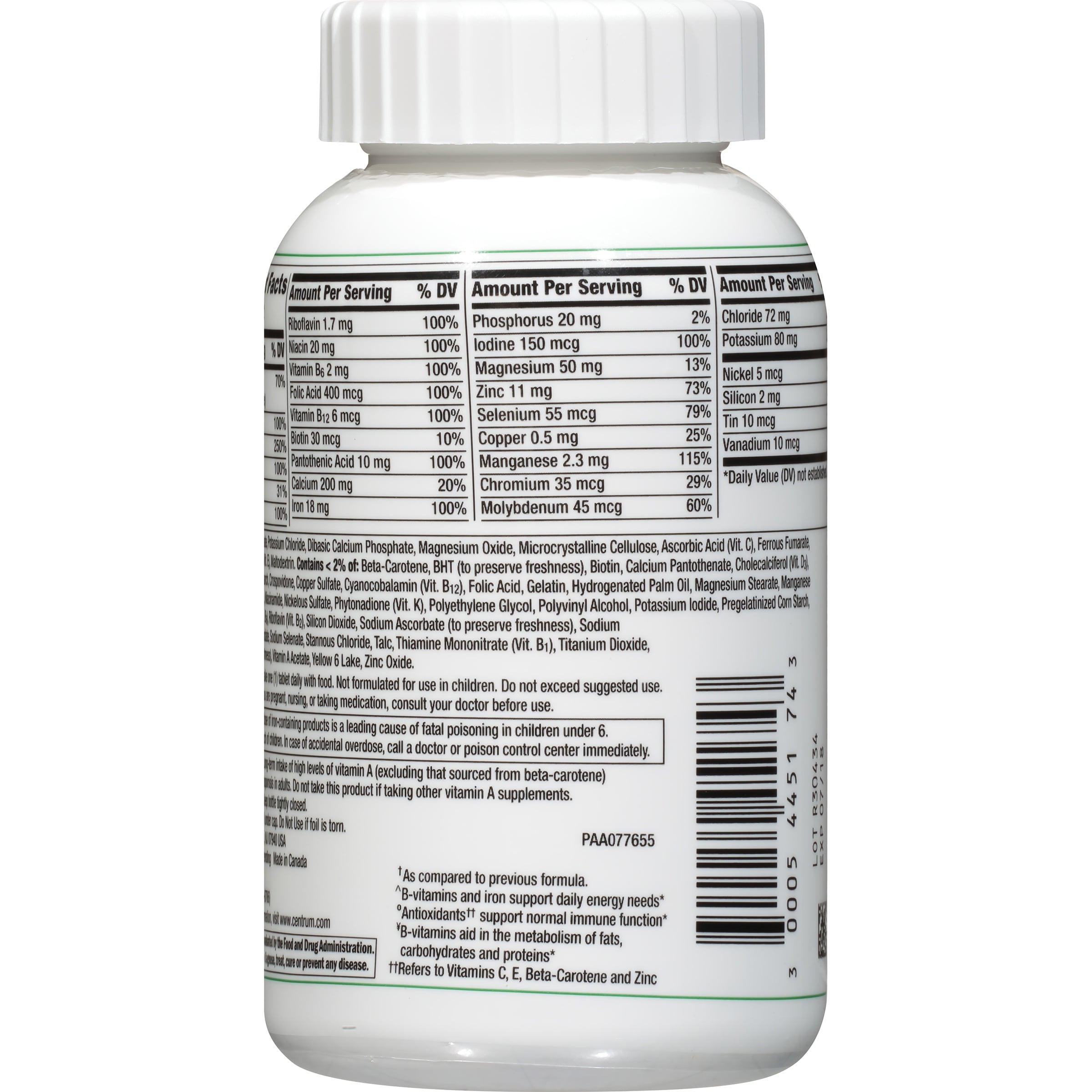 Centrum Adults Multivitamin with Vitamin B & D3  Tablets  200 Count