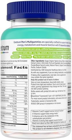 Centrum Mens Multivitamin Gummies  Immune  Energy  Healthy Appearance Support  100 Count  50 Day Supply