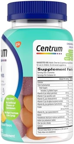 Centrum Mens Multivitamin Gummies  Immune  Energy  Healthy Appearance Support  100 Count  50 Day Supply