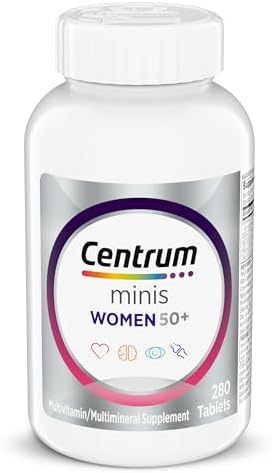 Centrum Minis Silver Womens Multivitamin for Women 50 Plus  Multimineral Supplement with Vitamin D3  B Vitamins  Non GMO Ingredients  Supports Memory and Cognition in Older Adults   280 Ct