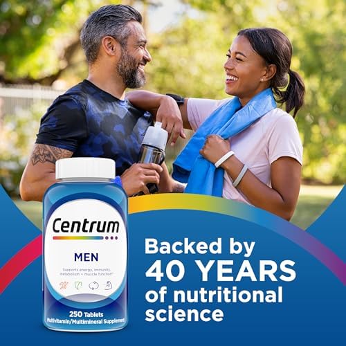 Centrum Multivitamin for Men  Multivitamin/Multimineral Supplement with Vitamin D3  B Vitamins and Antioxidants  Gluten Free  Non GMO Ingredients   250 Count