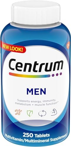 Centrum Multivitamin for Men  Multivitamin/Multimineral Supplement with Vitamin D3  B Vitamins and Antioxidants  Gluten Free  Non GMO Ingredients   250 Count