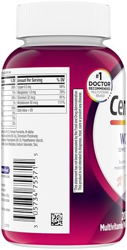 Centrum Tableta multivitamínica para mujer, suplemento multivitamínico/multimineral con hierro, vitamina D3, vitaminas B y antioxidantes vitaminas C y E, sin gluten, ingredientes sin OMG, 200 unidades