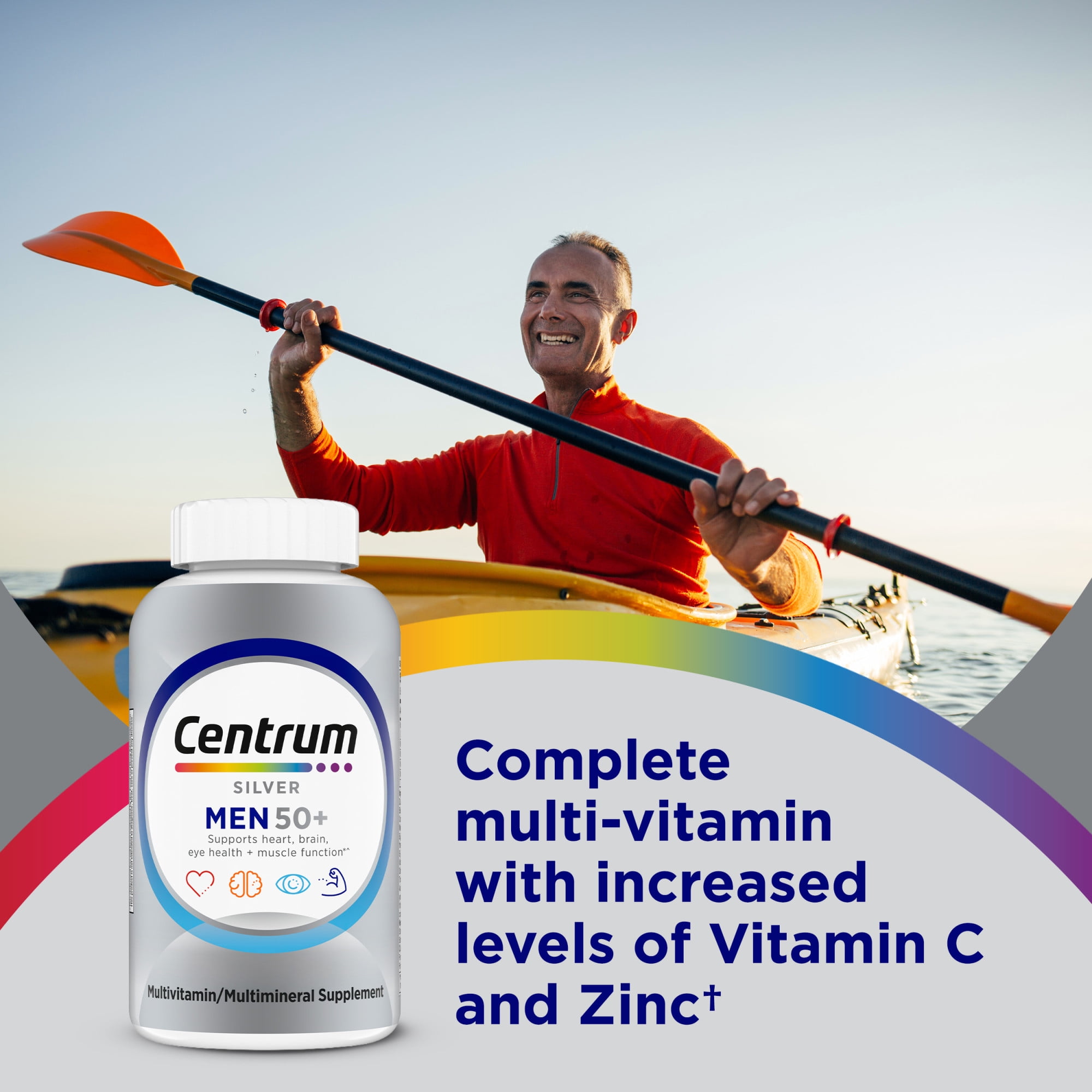 Centrum Silver Mens 50 Plus Multivitamin With Vitamin B & D3, 200 Count
