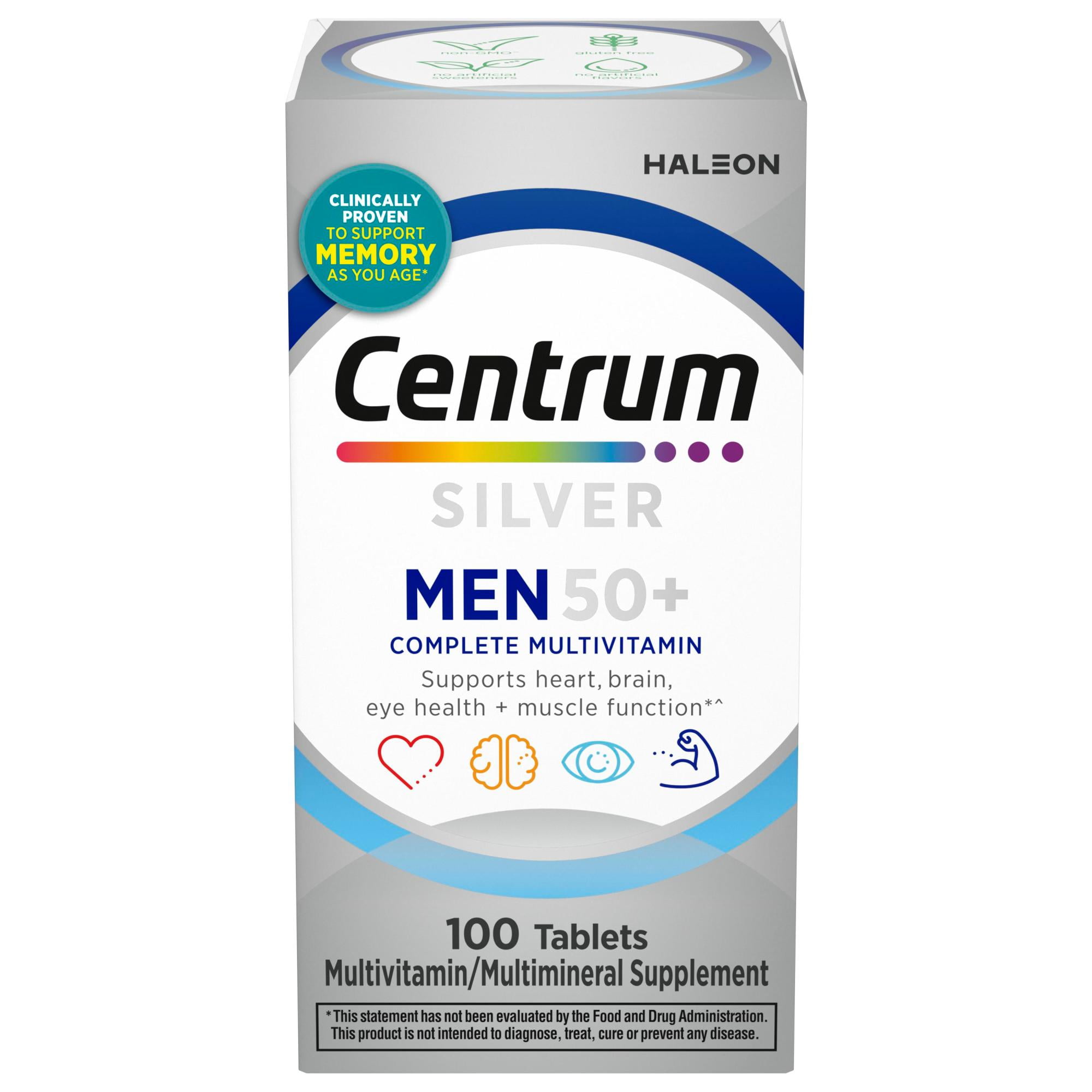 Centrum Silver Mens 50 Plus Multivitamin With Vitamin B & D3  100 Count