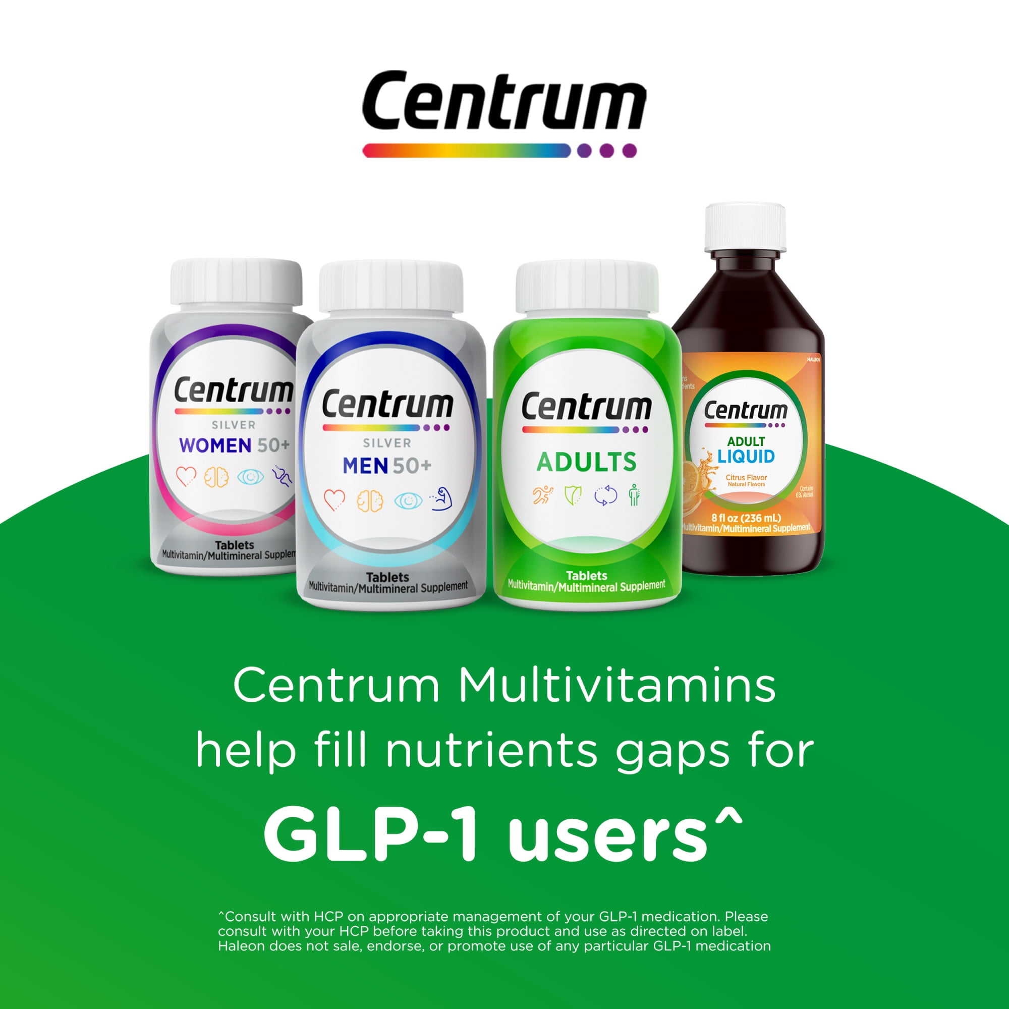 Centrum Silver Mens 50 Plus Multivitamin With Vitamin B & D3  100 Count