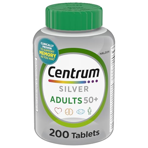 Centrum Silver Multivitamin for Adults 50 Plus  Multivitamin/Multimineral Supplement  Vitamin D3  B Vitamins  Gluten Free  Non GMO Ingredients  Supports Memory and Cognition in Older Adults   220 Ct