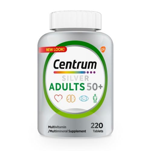 Centrum Silver Multivitamin for Adults 50 Plus  Multivitamin/Multimineral Supplement  Vitamin D3  B Vitamins  Gluten Free  Non GMO Ingredients  Supports Memory and Cognition in Older Adults   220 Ct