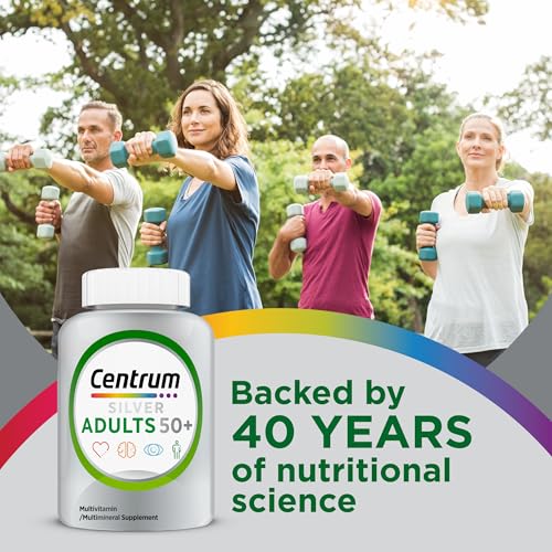 Centrum Silver Multivitamin for Adults 50 Plus  Multivitamin/Multimineral Supplement  Vitamin D3  B Vitamins  Gluten Free  Non GMO Ingredients  Supports Memory and Cognition in Older Adults   220 Ct