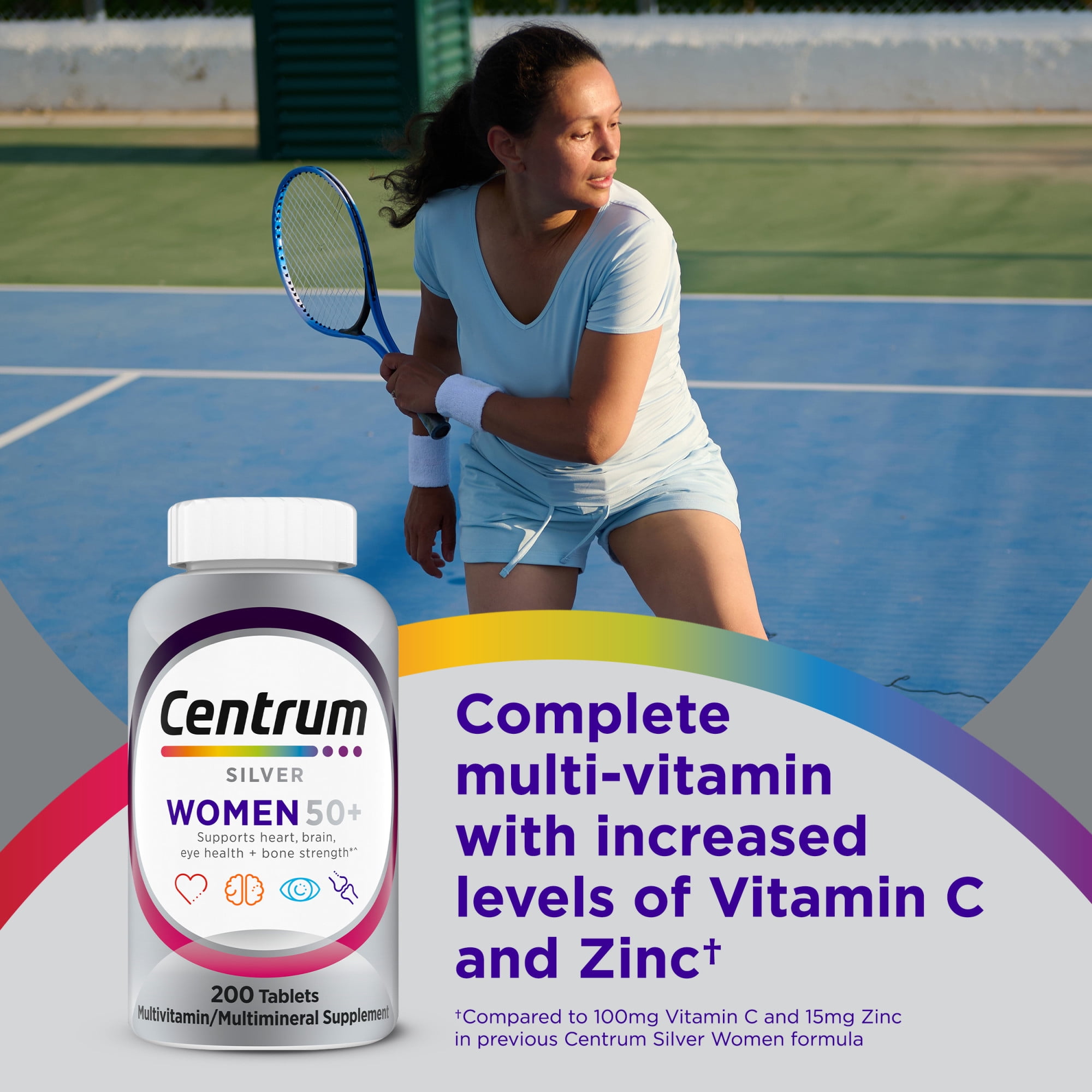 Centrum Silver Womens 50 Plus Multivitamin With Vitamin B  C  D3 & E  200 Count