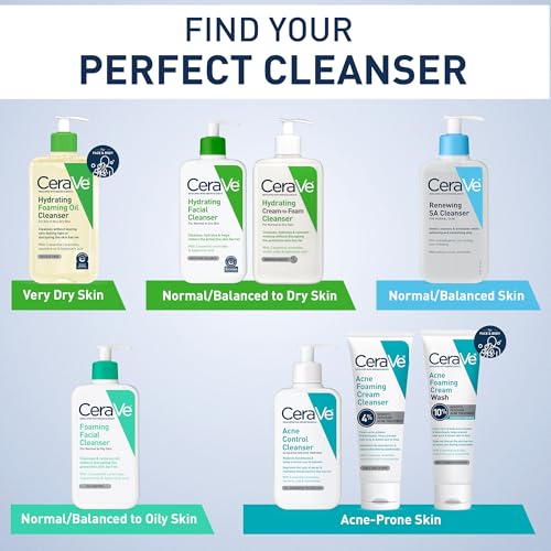CeraVe Foaming Facial Cleanser  Daily Face Wash for Oily Skin  Hyaluronic Acid   Ceramides   Niacinamide  Fragrance Free & Paraben Free  Non Drying Oil Control Face Wash  19 Fluid Ounce
