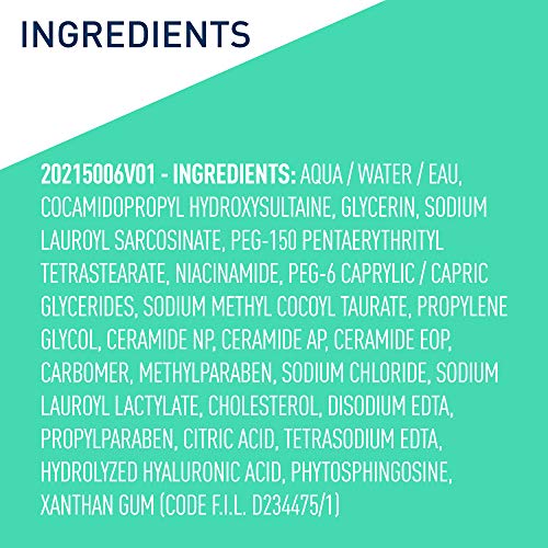 CeraVe Foaming Facial Cleanser  Daily Face Wash for Oily Skin  Hyaluronic Acid   Ceramides   Niacinamide  Fragrance Free & Paraben Free  Non Drying Oil Control Face Wash  19 Fluid Ounce