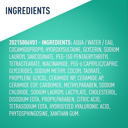 CeraVe Foaming Facial Cleanser  Daily Face Wash for Oily Skin  Hyaluronic Acid   Ceramides   Niacinamide  Fragrance Free & Paraben Free  Non Drying Oil Control Face Wash  19 Fluid Ounce