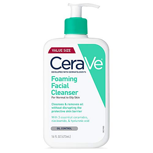 CeraVe Foaming Facial Cleanser  Daily Face Wash for Oily Skin  Hyaluronic Acid   Ceramides   Niacinamide  Fragrance Free & Paraben Free  Non Drying Oil Control Face Wash  19 Fluid Ounce