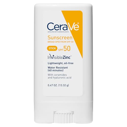 CeraVe Mineral Sunscreen Stick SPF 50  Broad Spectrum SPF   Hyaluronic Acid   Ceramides  Titanium Dioxide & Zinc Oxide  100  Mineral Face Sunscreen Stick  Fragrance Free & Oil Free