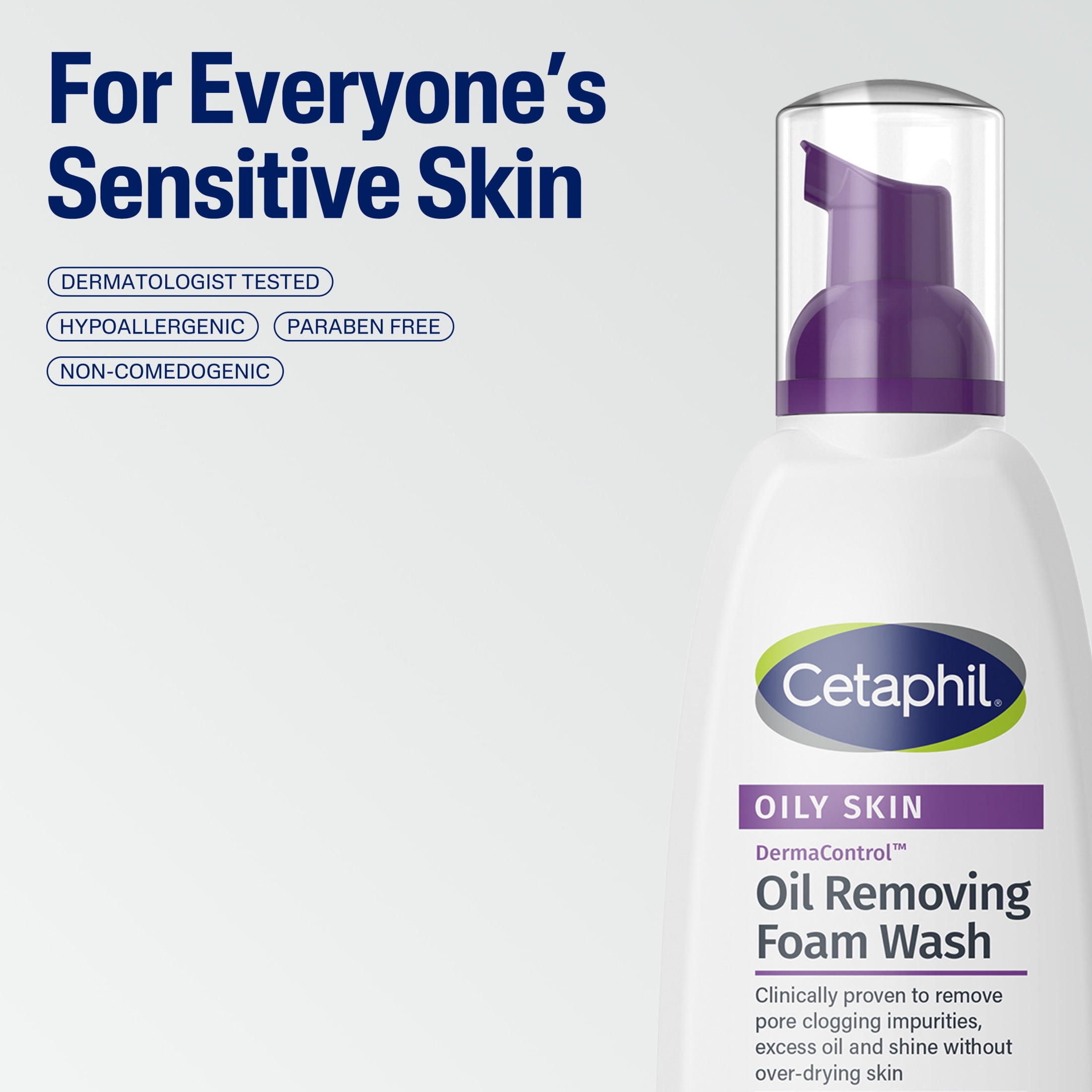 Cetaphil Derma Control Oil Removing Foam Wash for Oliy  Sensitive Skin  8 oz