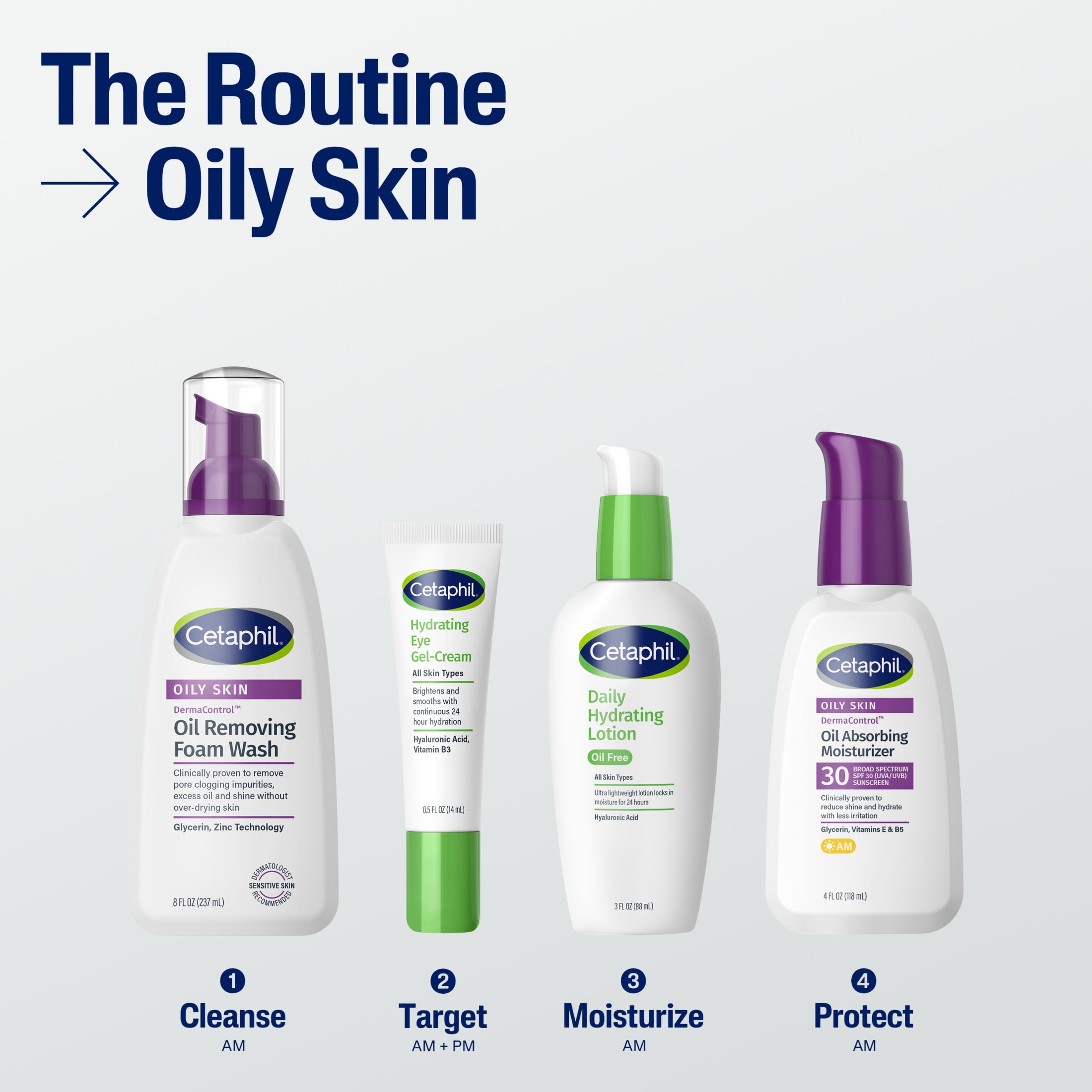 Cetaphil Derma Control Oil Removing Foam Wash for Oliy  Sensitive Skin  8 oz