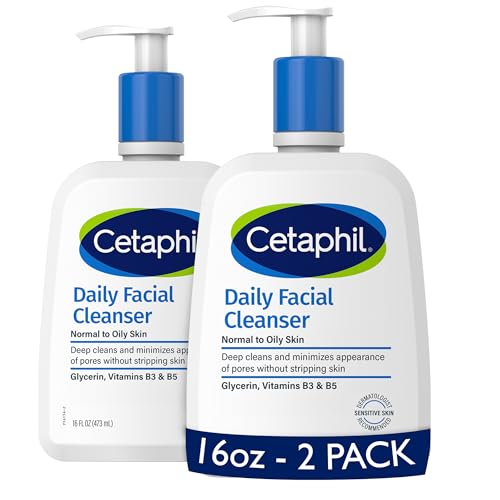 Cetaphil Face Wash  Daily Facial Cleanser for Sensitive  Combination to Oily Skin  20 oz  Gentle Foaming  Soap Free  Hypoallergenic
