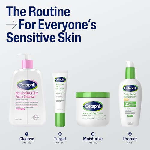 Cetaphil Nourishing Oil to Foam Facial Cleanser for Normal to Dry Skin  up to 24 Hour Hydration  8 fl oz