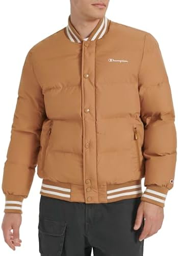 Champion Mens Varsity Bomber Puffer Jacket