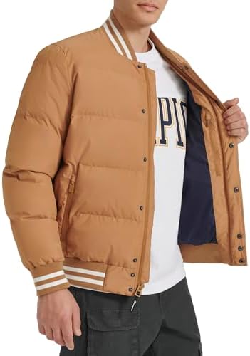 Champion Mens Varsity Bomber Puffer Jacket