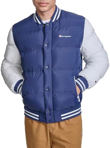 Champion Mens Varsity Bomber Puffer Jacket