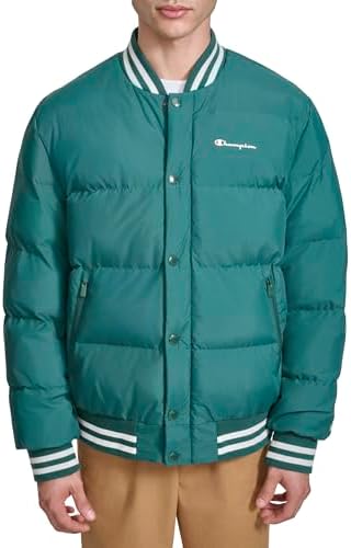 Champion Mens Varsity Bomber Puffer Jacket