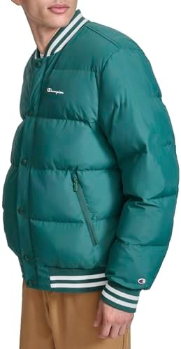 Champion Mens Varsity Bomber Puffer Jacket