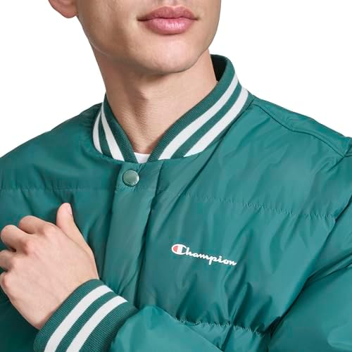 Champion Mens Varsity Bomber Puffer Jacket