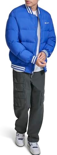 Champion Mens Varsity Bomber Puffer Jacket