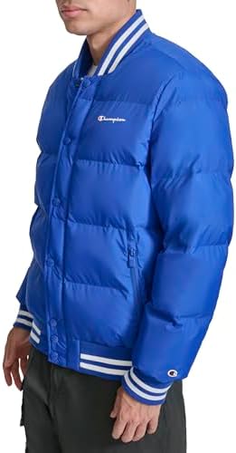 Champion Mens Varsity Bomber Puffer Jacket
