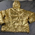 Champion X NASA Jacket Mens 2XL Gold Hooded Metallic Space Puffer USA Flag 1919