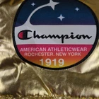 Champion X NASA Jacket Mens 2XL Gold Hooded Metallic Space Puffer USA Flag 1919