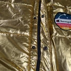 Champion X NASA Jacket Mens 2XL Gold Hooded Metallic Space Puffer USA Flag 1919
